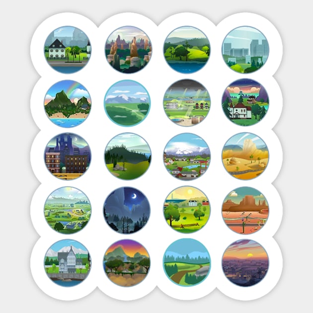 Sims 4 World Buttons Sticker by BurritoKitty